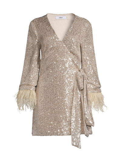 Likely Feather Lange Sequin Minidress In Champagne