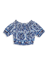 DOLCE & GABBANA LITTLE GIRL'S & GIRL'S OFF-THE-SHOULDER PRINTED COTTON TOP