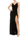 Mac Duggal Ieena Draped Column Gown In Black