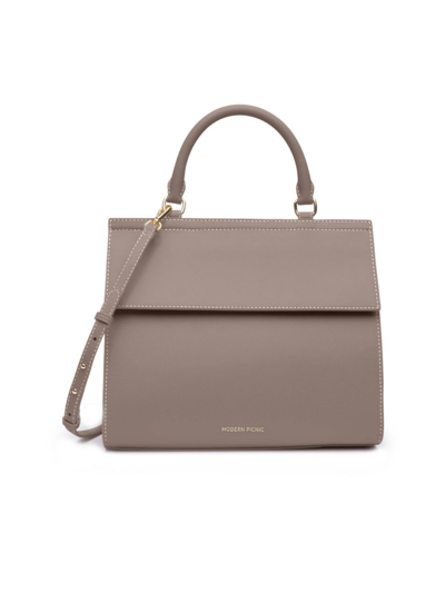 Modern Picnic The Large Luncher Vegan Leather Bag In Grey