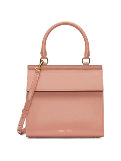 Modern Picnic The Luncher Leather Bag In Rouge