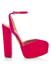 Aquazzura Women's So High Velvet Platform Pumps In Mulberry