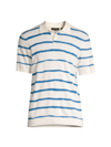 Ted Baker Cromer Cotton Painterly Stripe Polo Shirt In Ecru