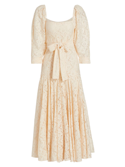 Mille Cecile Floral Lace Maxi Dress In Vanilla Lace