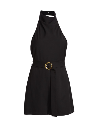 amanda uprichard samba dress black Belted Romper In Silk