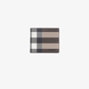 BURBERRY BROWN GIANT CHECK LEATHER WALLET,805279018033946