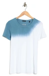 Atm Anthony Thomas Melillo Tie-dye Crewneck T-shirt In White/ Antique Blue