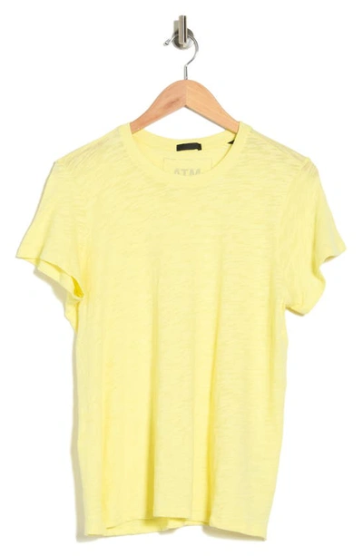 Atm Anthony Thomas Melillo Schoolboy Cotton Crewneck T-shirt In Banana