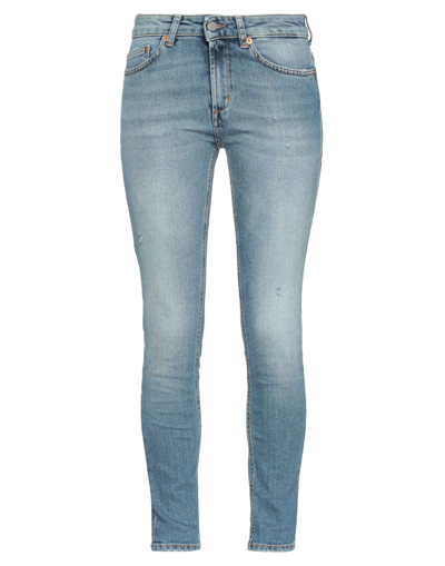 DONDUP DONDUP WOMAN JEANS BLUE SIZE 24 COTTON, ELASTANE