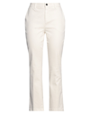 Department 5 Woman Pants Ivory Size 29 Cotton, Elastane In White