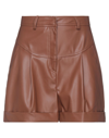 Actualee Woman Shorts & Bermuda Shorts Brown Size 4 Polyurethane