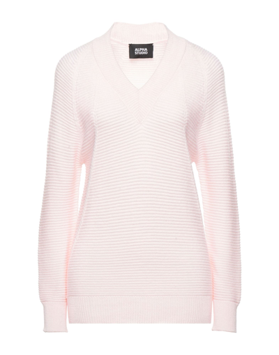 Alpha Studio Sweaters In Light Pink