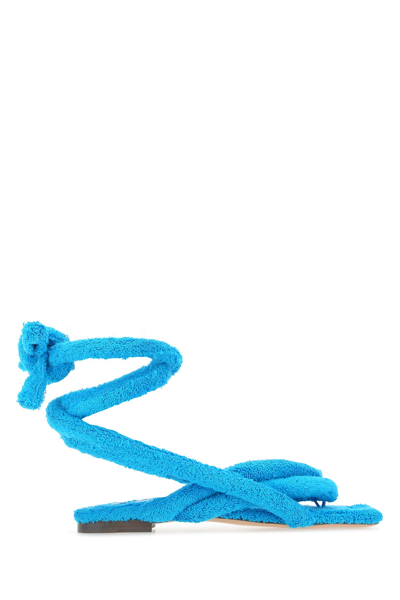 Sebastian Turquoise Sponge Sandals Nd  Donna 38.5 In Light Blue