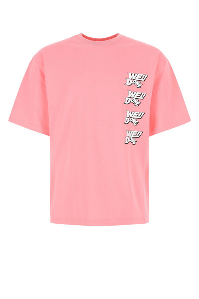 We11 Done Pink Cotton Oversize T-shirt Pink  Uomo Xs In Pastel