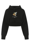 Stella Mccartney Ladies Black Tiger-print Cropped Hoodie