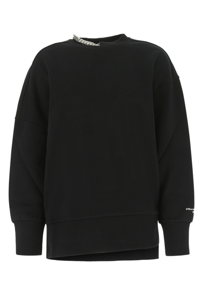 Stella Mccartney Falabella Chain Detail Cotton Sweatshirt In Black