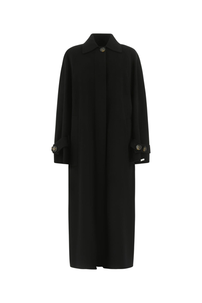 Sportmax Targa Relaxed-fit Wool And Cashmere-blend Coat In Black