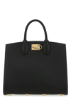 Ferragamo Black Leather The Studio Handbag