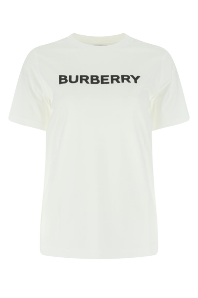 Burberry White Cotton T-shirt Nd  Donna Xs