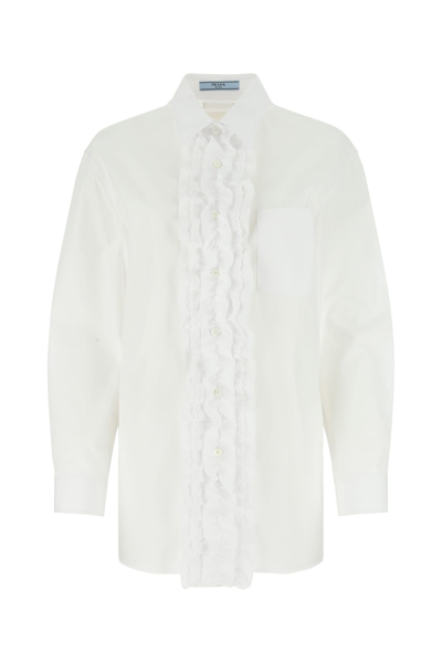 Prada White Poplin Shirt Nd  Donna 42