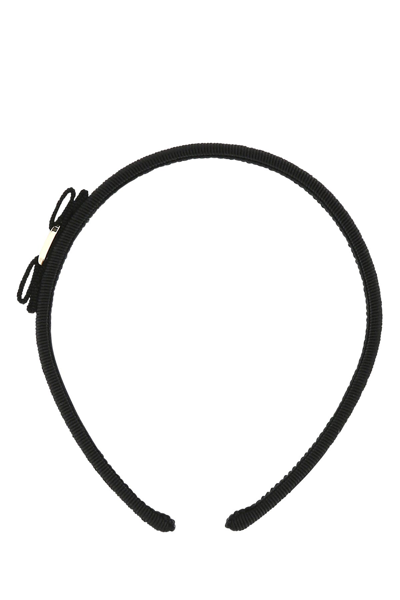 Ferragamo Salvatore  Black Cotton Blend Hair Band In Blue