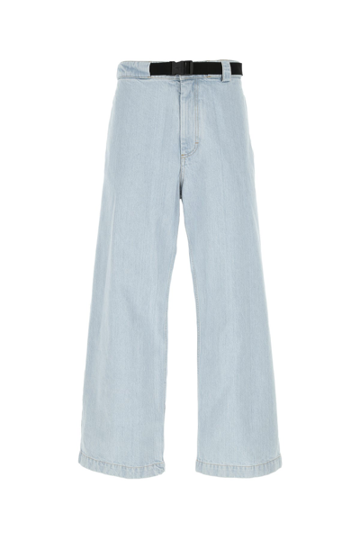 Moncler Genius 1 Moncler Jw Anderson Blue Belted Wide-leg Jeans In #add8e6