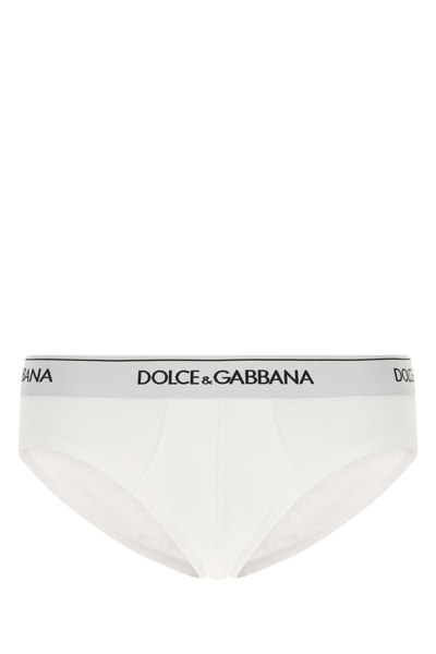 Dolce & Gabbana Stretch Cotton 2-pack Logo Briefs In White