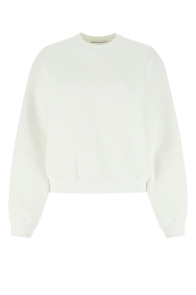 Alexander Wang T White Cotton Blend Sweatshirt  Nd T By Alexander Wang Donna M