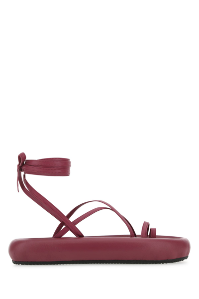 Isabel Marant Tyrian Purple Nappa Leather Soft Puffy Sand Thong Sandals Nd  Donna 40 In Burgundy