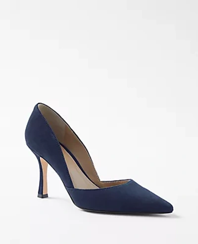 Ann Taylor Azra Suede Pumps In True Navy