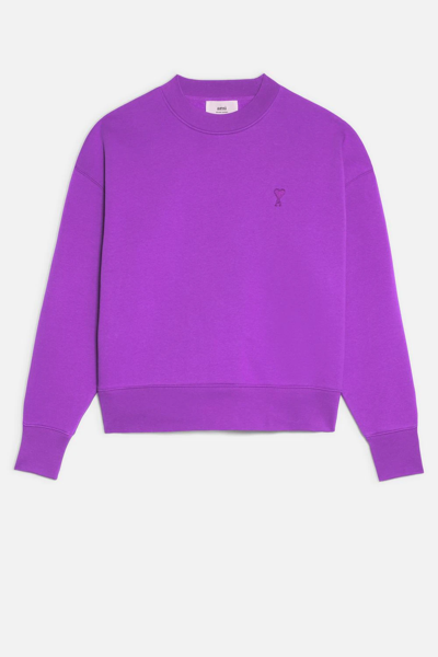 Ami Alexandre Mattiussi Ami De Coeur Embroidered Sweatshirt In Purple