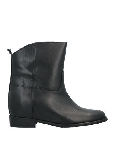 Gisel Moire Ankle Boots In Black