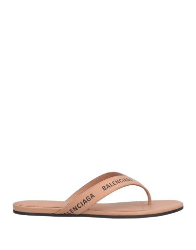 Balenciaga Toe Strap Sandals In Light Brown