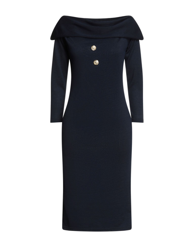 Odi Et Amo Midi Dresses In Dark Blue