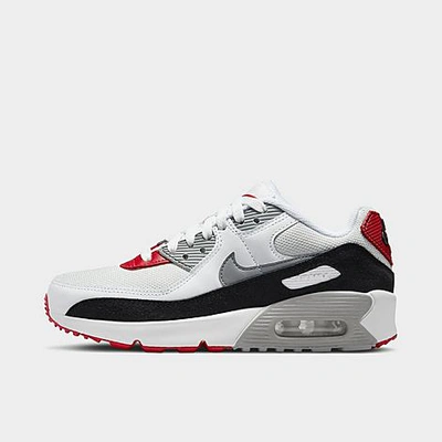 Nike Big Kids' Air Max 90 Casual Shoes In Photon Dust/particle Grey/varsity Red