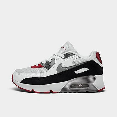 Nike Little Kids' Air Max 90 Casual Shoes In Photon Dust/particle Grey/varsity Red/white