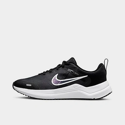 Nike Downshifter 12 Big Kids' Road Running Shoes In Black/dark Smoke Grey/white