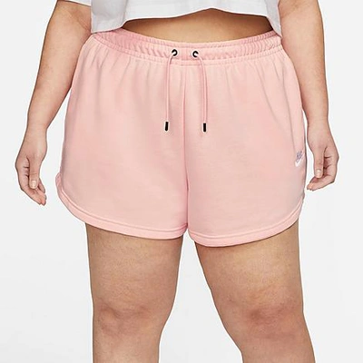 Nike Women's Sportswear Essential French Terry Shorts (plus Size) In Atmosphere/white