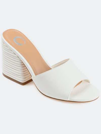Journee Collection Leslee Peep-toe Pump In White