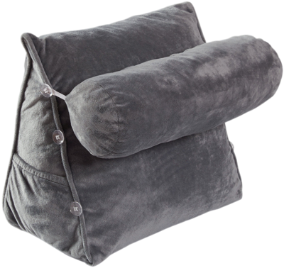 Cheer Collection Wedge Pillow With Detachable Bolster In Grey