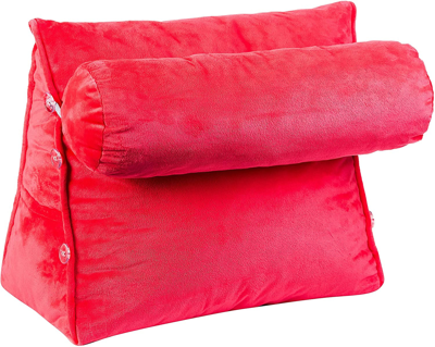 Cheer Collection Wedge Shaped Back Support Pillow And Bed Rest Cushion In Pink