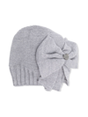 MONNALISA BOW-DETAIL KNITTED HAT
