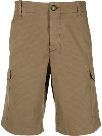 Jacob Cohen Ripstop Weave Chino Shorts In Brown