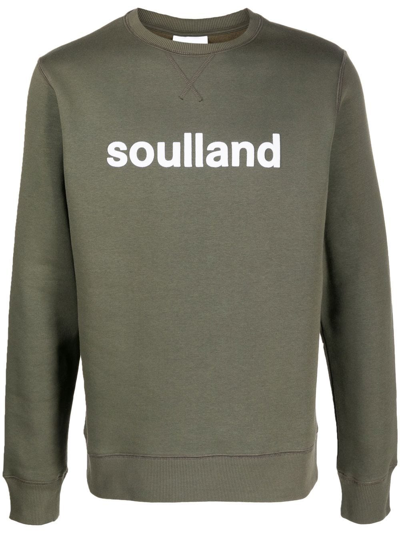 Soulland Green Willie Logo Organic Cotton Sweatshirt