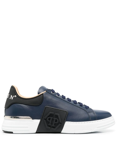 Philipp Plein Hexagon Lace-up Trainers In Blue