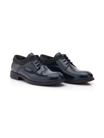 Moustache Kids' Patent Lace-up Oxford Shoes In Blue