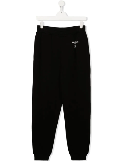 Balmain Teen Logo-print Track Trousers In Black
