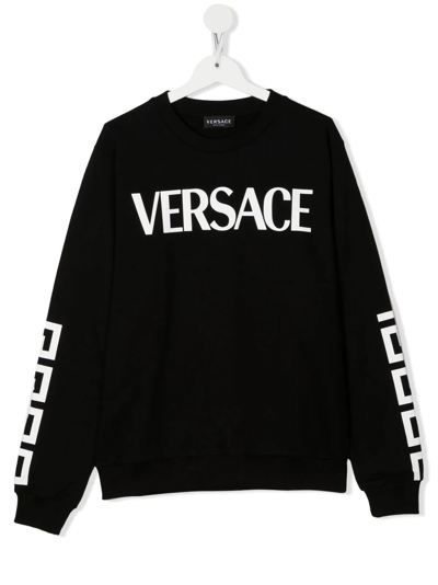 VERSACE GRECA LOGO-PRINT SWEATSHIRT