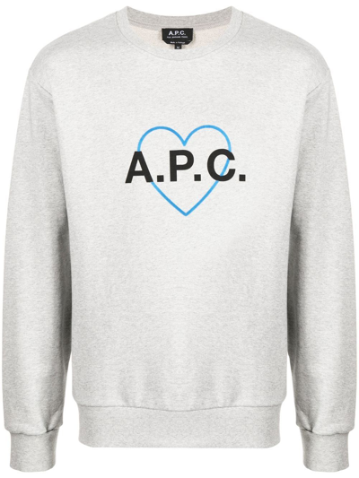 Apc Jules Logo-print Sweatshirt In Grey