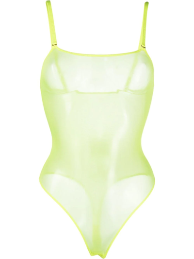 Maison Close Corps À Corps Thong Bodysuit In Yellow